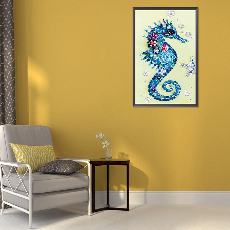 5D Diamond Painting Kit DIY Hippocampus Partial Special Shape Drill (KA351)