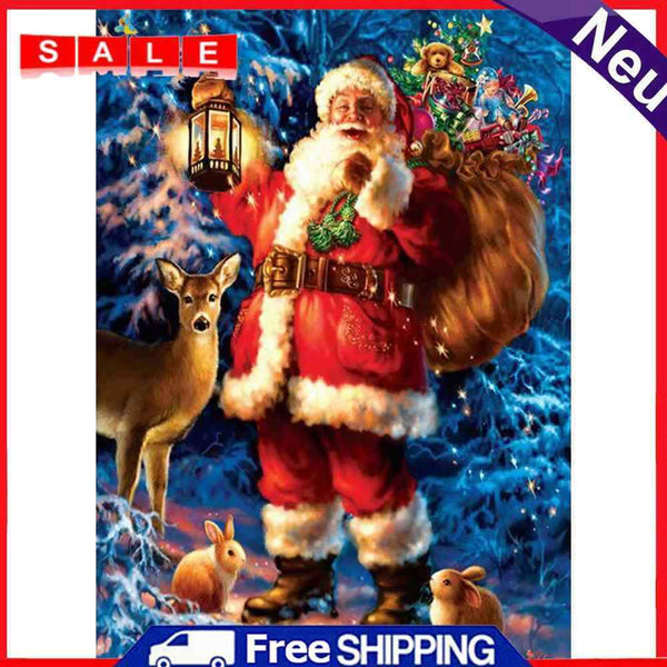 5D DIY Diamond Painting Santa Claus Full Round Rhinestone Home Wall Art Picture