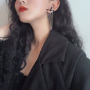 Fashion Punk Cross Chain Stud Earrings Ear Bone Piercing for Women Men Jewelry