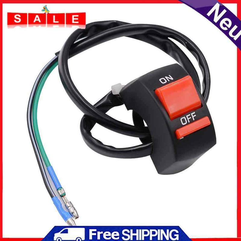 Motorcycle Bicycle Handlebar ON OFF Hazard Light Switch Kill Stop Button Plug Dop