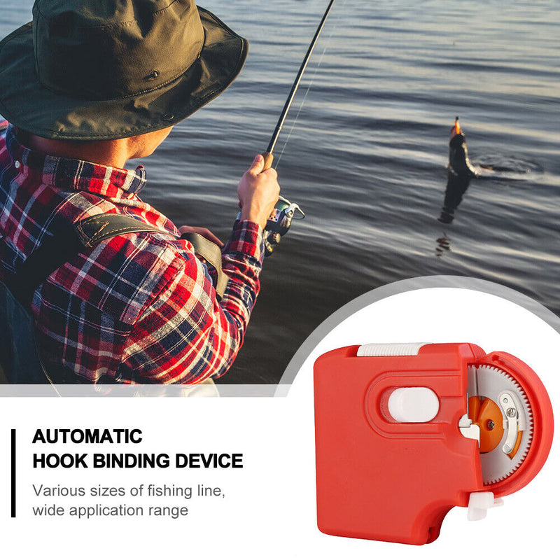 Portable Auto Electric Fishing Hook Tier Fish Hooks Line Tying Device (Red)