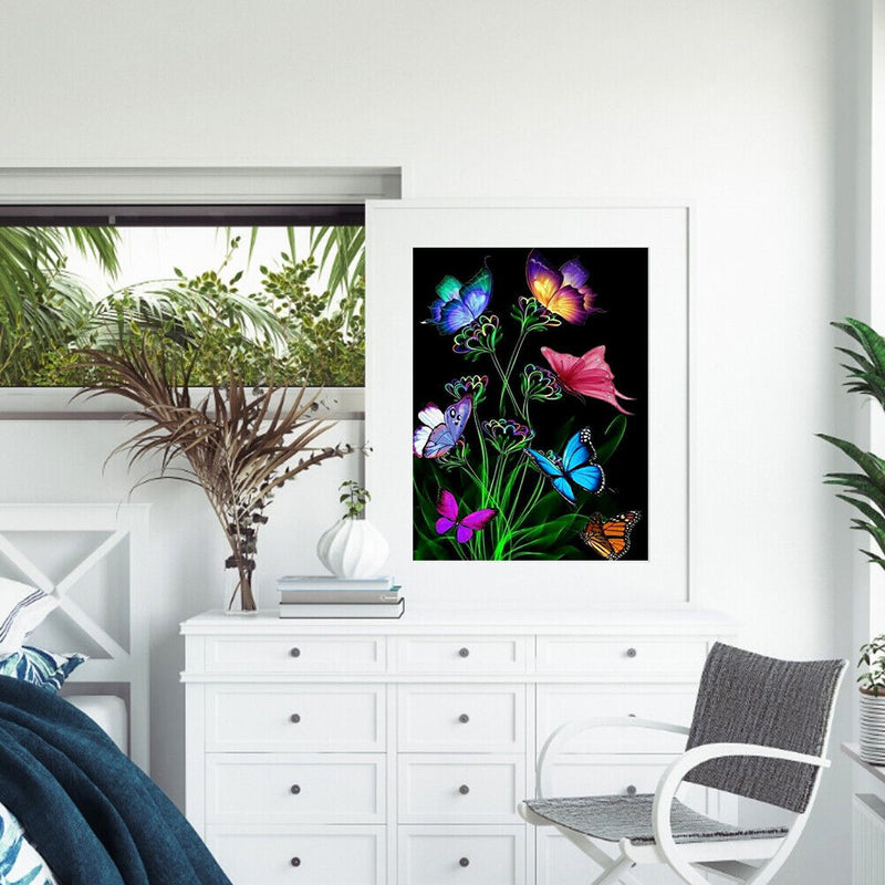 Butterfly Oil Paint By Numbers DIY Coloring Picture Kits for Adults Children Art