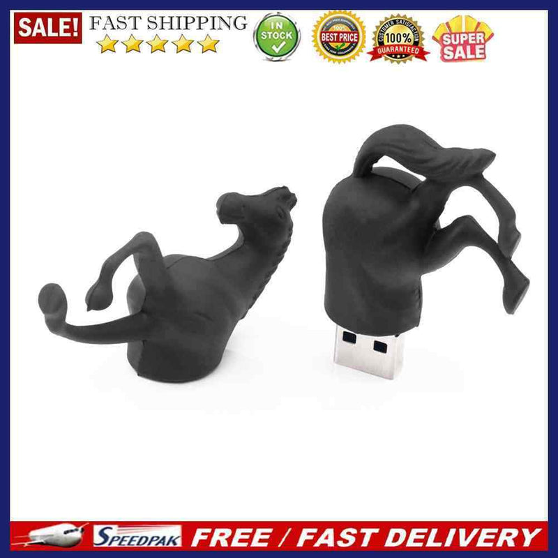 Black Horse Shape USB 2.0 Flash Drive Pendrive U Disk for PC Computer (32GB