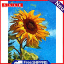 Yellow Sunflower Colouring Oil Canvas DIY Hand Painted Paint By Numbers Gift Kit