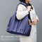 Travel Shoulder Bag Waterproof Small Cat Dog Carrier Handbag (Navy Blue)