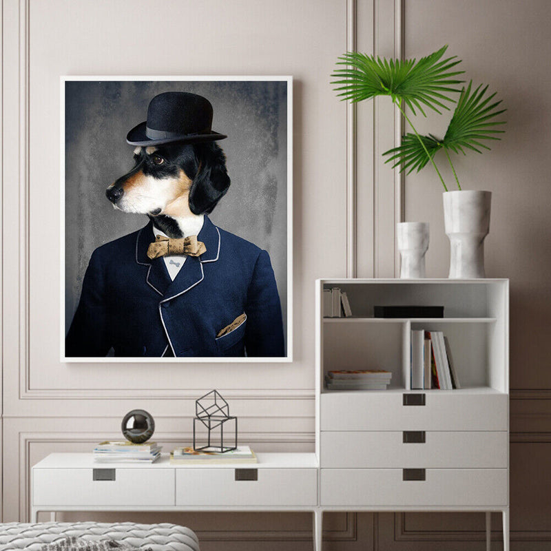 Gentleman Dog Oil Paint By Numbers Kit DIY Acrylic Painting on Canvas Craft