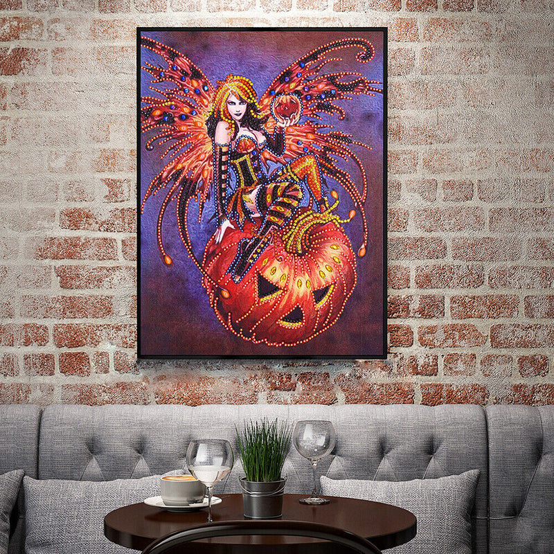 5D DIY Special Shaped Diamond Painting Witch Cross Stitch Mosaic Craft Decor Kit