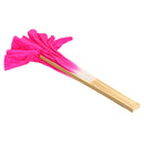 Chinese Folk Art Rose Silk Veil Bamboo Short Dancing Fan for Belly Dance