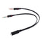1 Female to 2 3.5mm Male Plug Y Splitter Stereo Mic Audio Adapter Cable