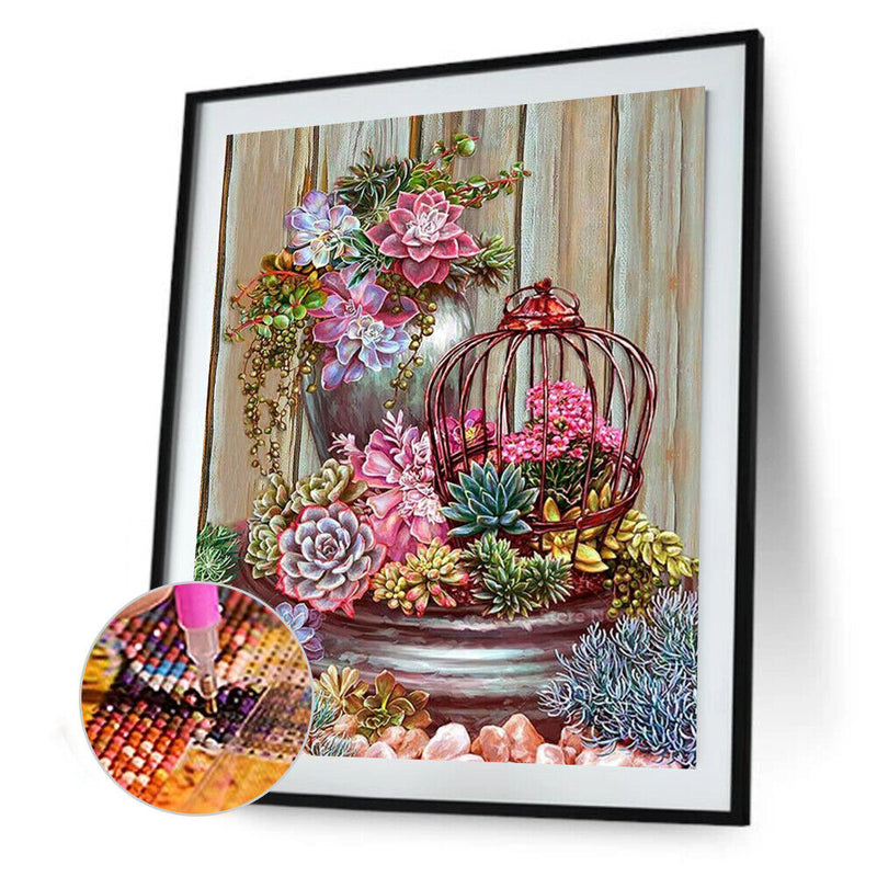 Diamond Painting Succulent Plant Full Round Drill Picture of Rhinestone Drawing