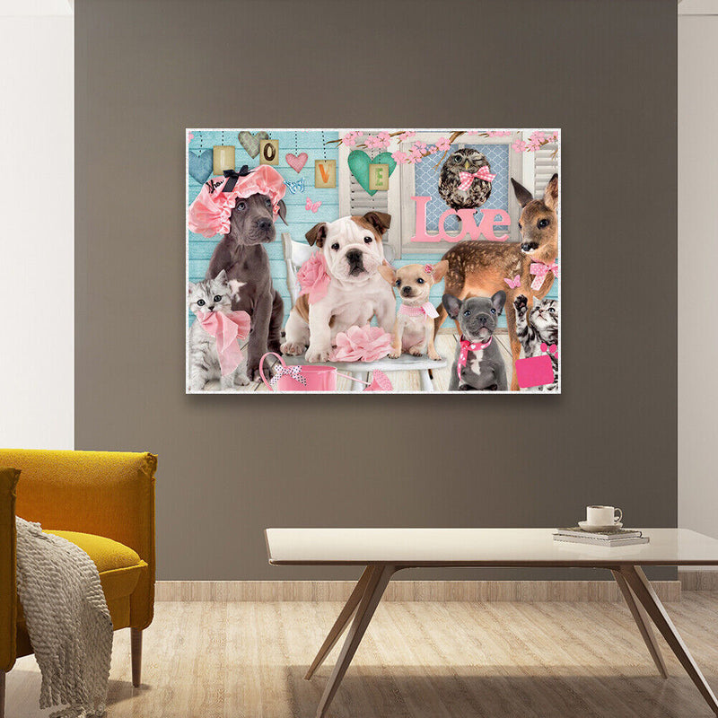 Diamond Painting Cat Dog Party Full Round Drill Picture of Rhinestone DIY Kits