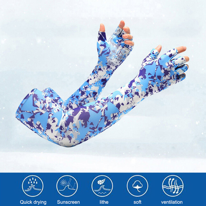 Outdoor Sports Running Cycling Sunshade Arm Cover Ice Arm Sleeves for Men W