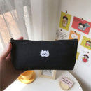 Fabric Korea Creative Pencil Case Cosmetic Bag Cute Embroidery Bear Cat Pen Box