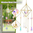 Hanging Sun Light Catcher Crystal Wind Chime Star Moon Pendant Home Window Deco_