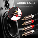 1m 2 RCA to 2 RCA Cable Male to Male Audio Cord for TV Amplifier Soundbox Newly