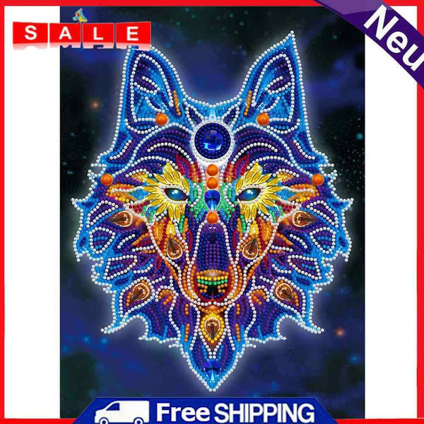 Part Drill Diamond Painting Wolf Luminous Art 5D DIY Special Shaped Picture Kit