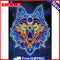 Part Drill Diamond Painting Wolf Luminous Art 5D DIY Special Shaped Picture Kit