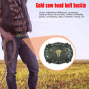 Western Embossed Belt Personality Fashion Cow Head Buckle Gifts for Women Men