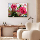 5D DIY Diamond Painting Pink Rose Full Round Drill Mosaic Rhinestone Crafts D