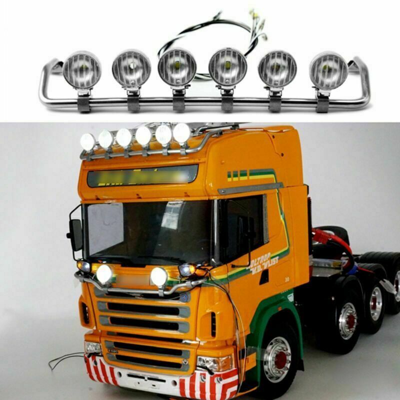 LED Spotlight Light for 1:14 Tamiya Scania RC Tractor Truck Top Roof Light Bar 6