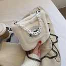 Fashion Rabbit Fur Chain Messenger Bag Women Fleece Shoulder Handbag (1)