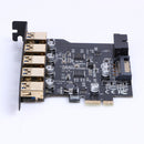 Super-Speed PCI-E, USB-3.0 19-Pin 5-Port PCI Express Card SATA 15PIN Makes Erwe