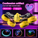 #A RC Stunt Cars 15km/h LED Light Double Sided 360 Degrees Flips 4WD 2.4GHz Vehi