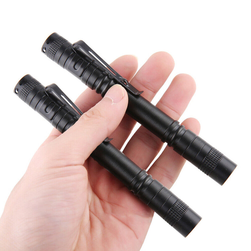 Pen Light Mini Portable LED Flashlights Waterproof Switch Camping Hiking To