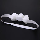 Baby Three Flowers Headband Ribbon Hair Bands Handmade DIY Headwear(White)