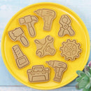 8Pcs Repair Tools Shape Cookie Stamp Cutter Sets Toolbox Biscuit Embossers O2T0