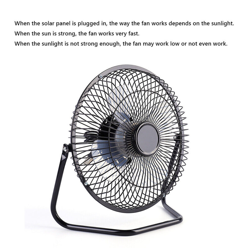 Portable 8 inch USB Solar Exhaust Fan Air Extractor Portable 7W 6V 8 inch USB