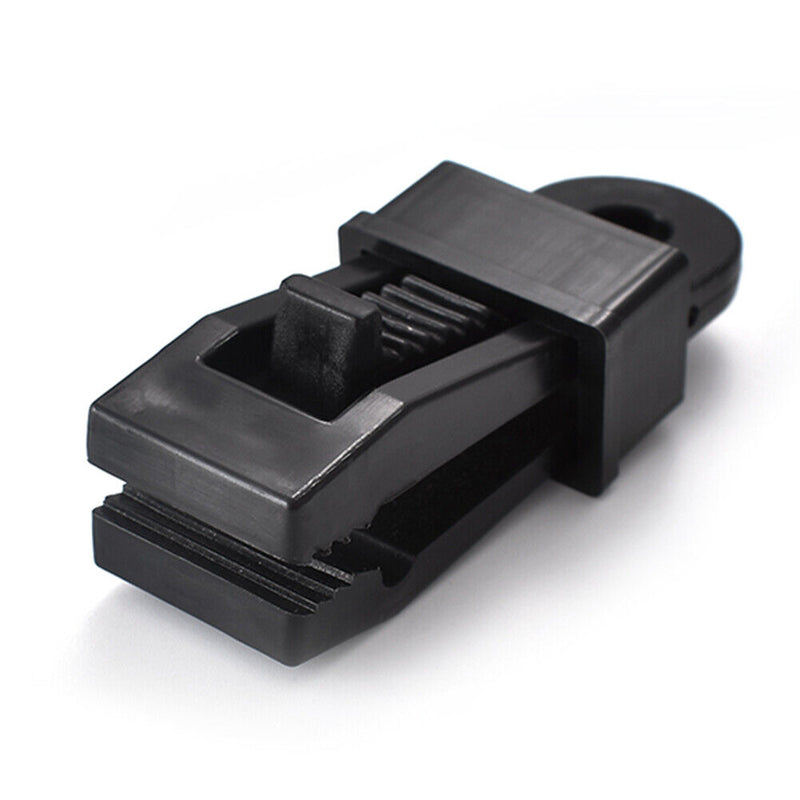 10pcs Outdoor Large Canopy Wind Rope Clamps Windproof Tent Clips (Black) Newly
