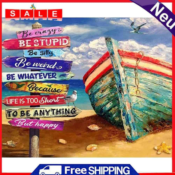 Ship by the Sea Oil Paint By Numbers DIY Home Decoration Gift Wall Pictures Kit