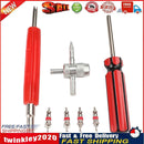 4pcs Schrader Valve Cores with Dual Single Head Removers+4-Way Valve Tool Newly