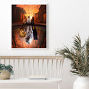 Full Cross Stitch Art Paint 11CT Counted Sunset Cat Embroidery Wall Ornament Kit