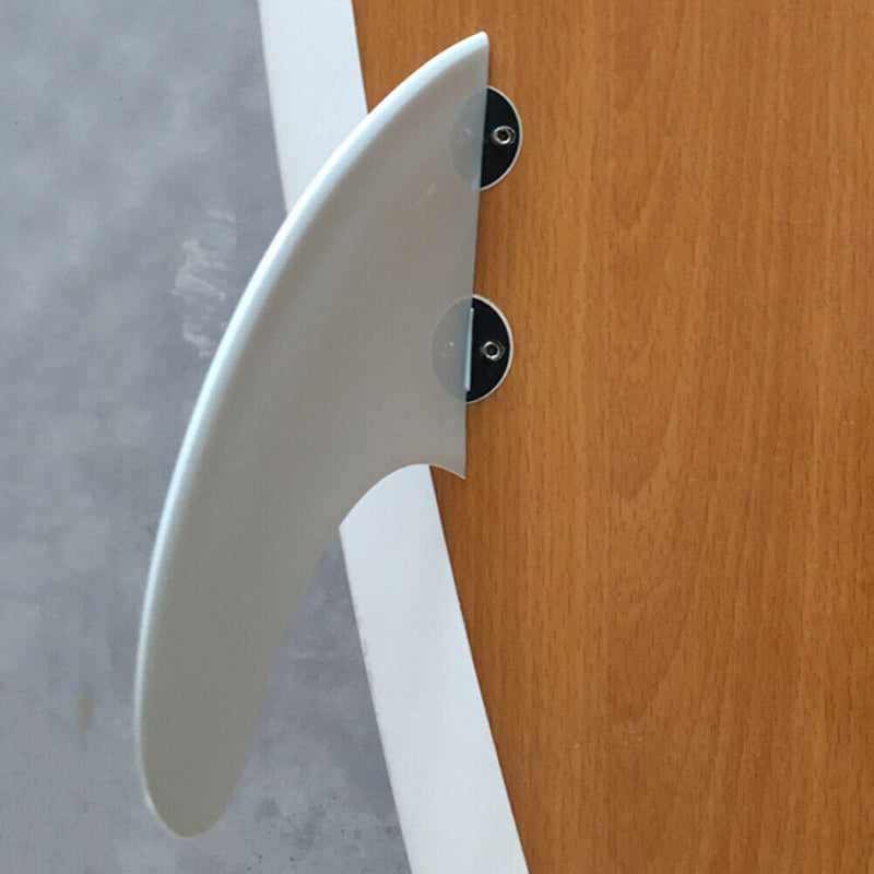 3pcs Surfboard Fin for FCS G5 Longboard Water Wave Fin Paddle Board (White)