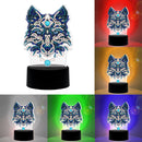 DIY Wolf Diamond Painting LED Light Embroidery Night Lamp Home Desk Decor Newly