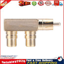 RCA Male to 2 RCA Female Right Angle Audio Plug Splitter Adapter Connector Newly