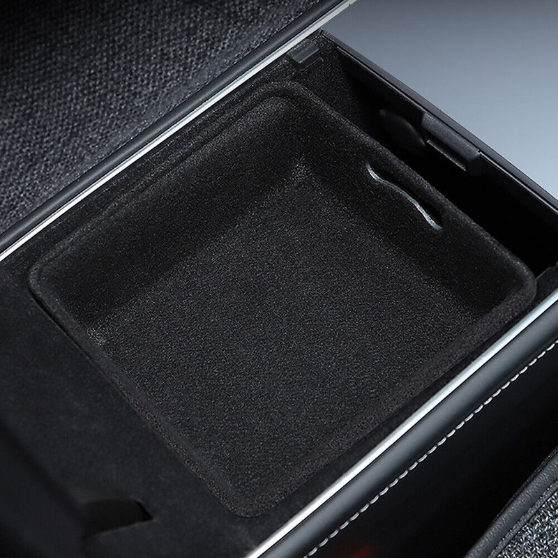 2pcs Flocking Organizer Container for Tesla 3/ Y Car Central Armrest Storage