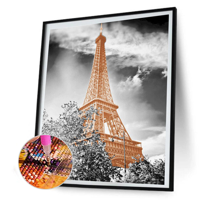 5D Diamond Painting Kit DIY Eiffel Tower Full Round Drill Mosaic Pictures Newly