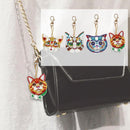4pcs DIY Diamond Painting Keychain Special-shaped Full Drill Cat Ornament Newly