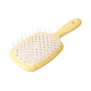 Wide Teeth Air Cushion Comb Scalp Massage Salon Hair Brush (Yellow white) Newly