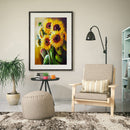 Painting By Numbers Kit DIY Sun Flowers Hand Painted Canvas Oil Art Picture