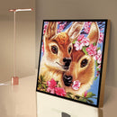 Full Round Drill Flowers Loving Deer Drawing 5D DIY Diamond Painting Kit