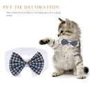 Pet Dog Cat Lattice Bow Tie Necklace Adjustable Strap Puppy Kitten Necklace Necklace