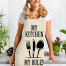 Kitchen Cutlery Linen Kitchen Apron Waterproof Cooking Pinafore (82x68cm)