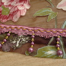 Window Curtain Flower Print Sheer Pattern Voile Valances Wine 100x200cm