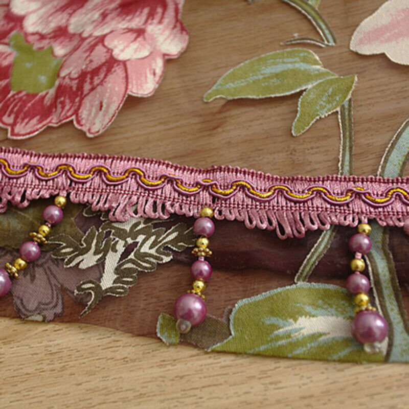 Window Curtain Flower Print Sheer Pattern Voile Valances Wine 100x200cm