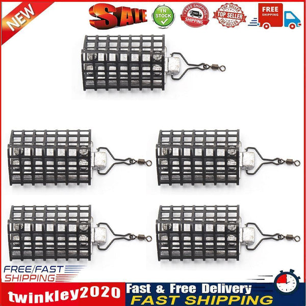 5x Bait Fishing Trap Basket Feeder Holder Cage Fishing Lure Tackle (30g) Newly
