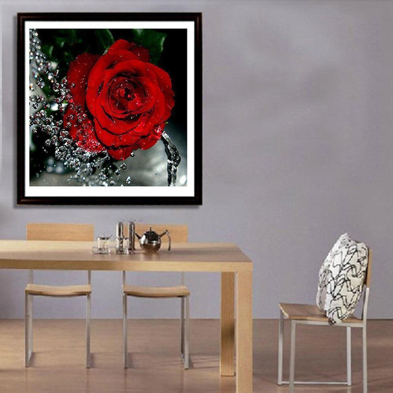 30x30cm 5D Diamond Painting DIY Rose Red Painting Cross Stitch Needlework